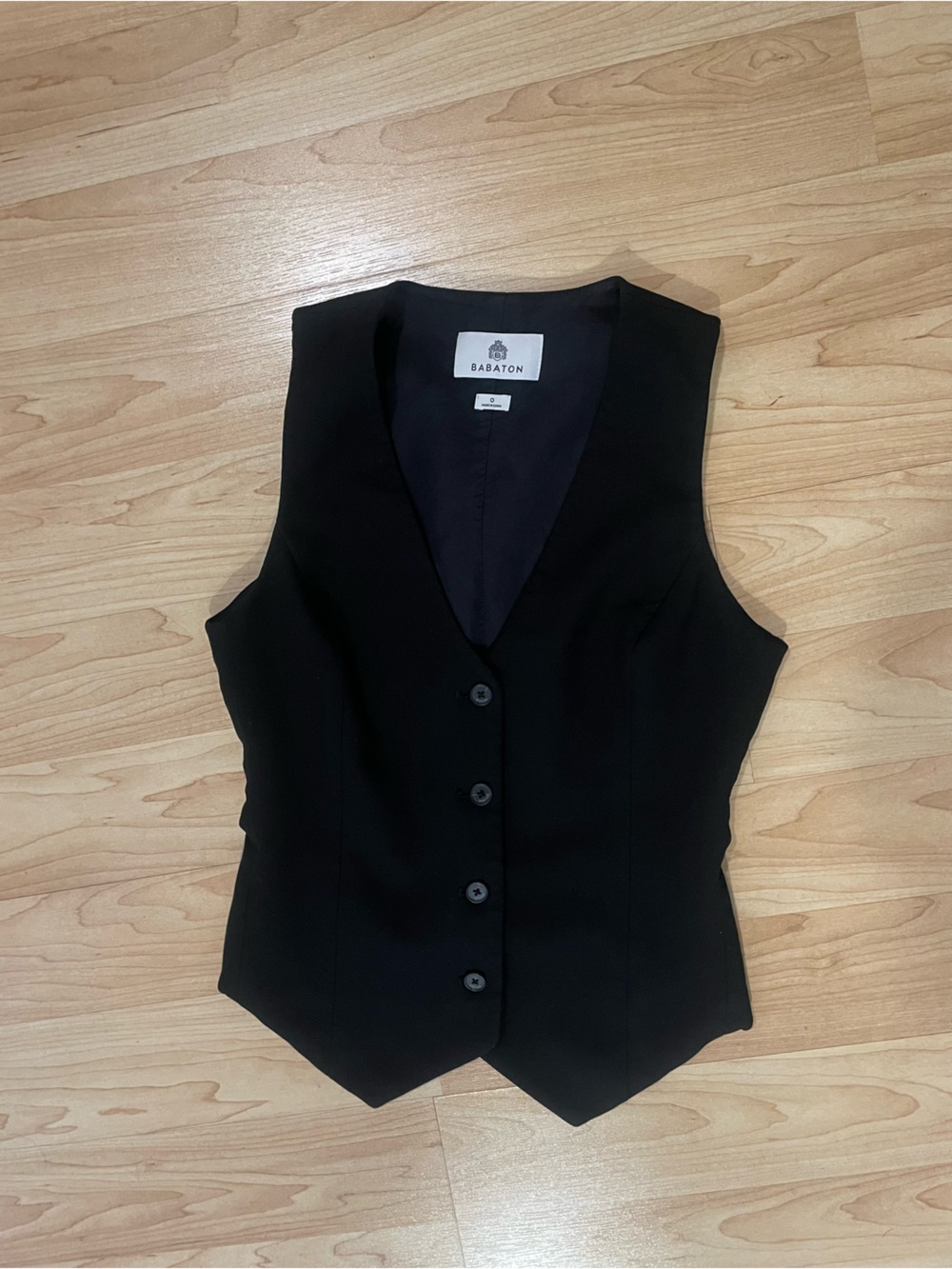 Babaton Black Tailored Women's Vest with Button Front